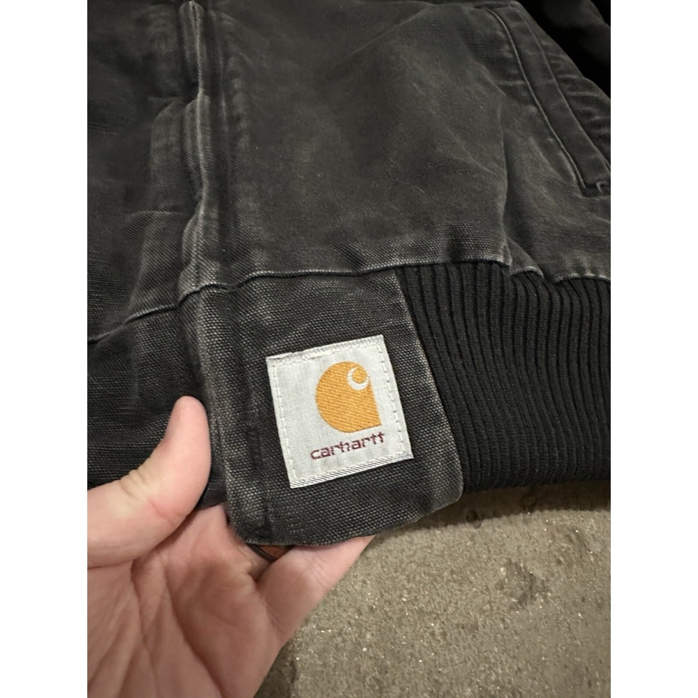 Vintage 90s‎ Carhartt Black w/ Red Quilt-Lined Santa Fe Jacket J13 BLK Men's 2XL - Picture 3 of 7